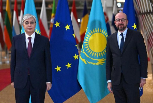 The President of Kazakhstan, Mr. Kassym-Jomart Tokayev and President of the European Council, Mr. Charles Michel.
